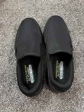 Skechers Men’s Black Slip-On Mesh Memory Foam Loafers